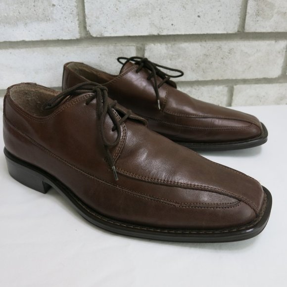 Alfani Split Top Brown Leather Dress Oxfords Men's Footwear Shoes 9.5 M - Picture 2 of 7